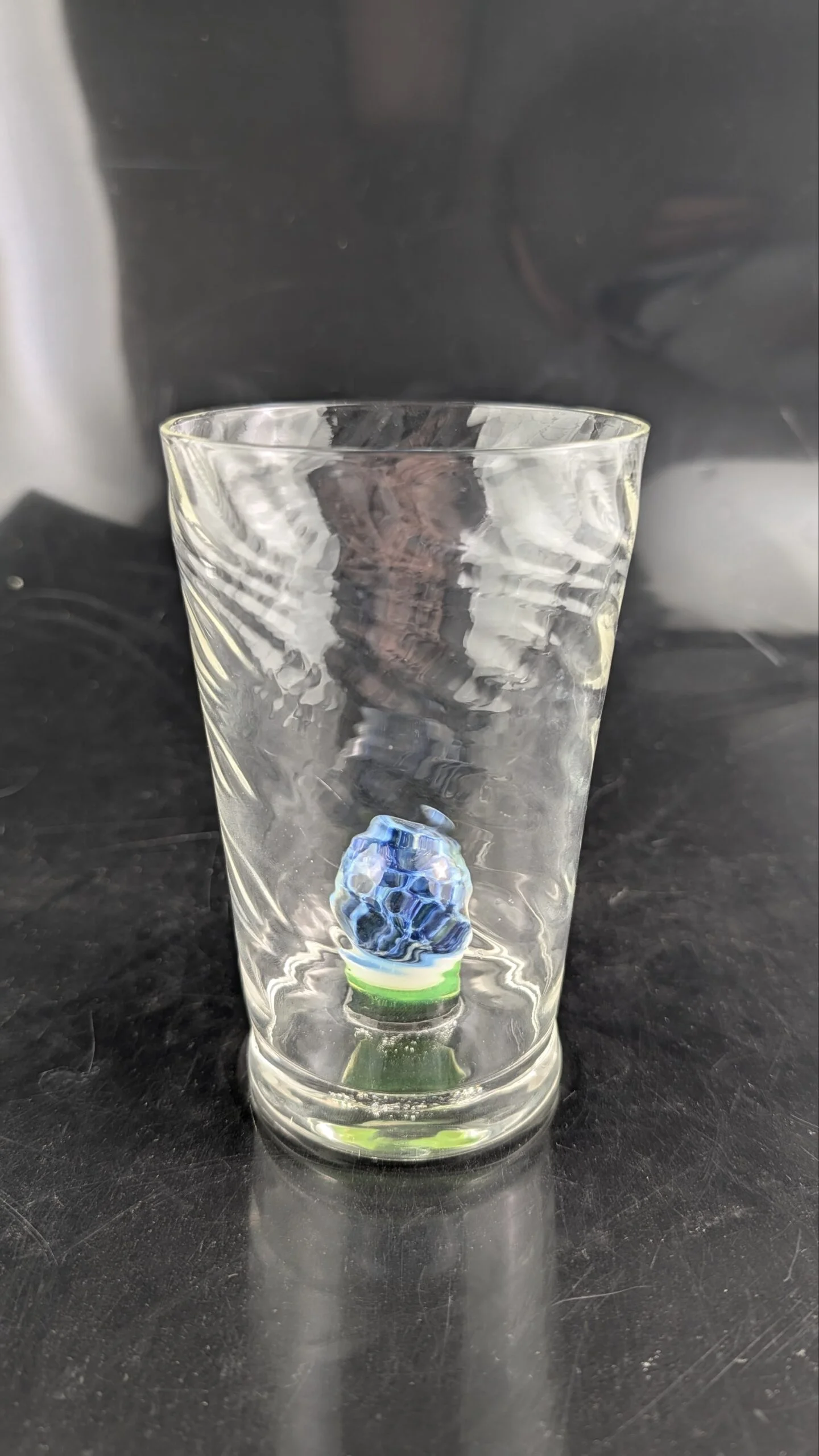 Blue Bloom Marble Tumbler